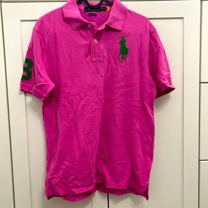 Ralph Lauren pink shirt sleeve polo shirt